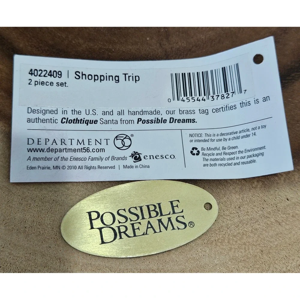 Department 56 Possible Dreams Clothique Shopping Santa Bulldog 2pc Set 4022409